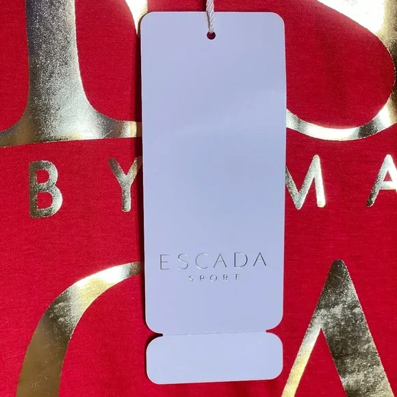 ESCADA Red Tee with Gold Lettering - Picture 4 of 7